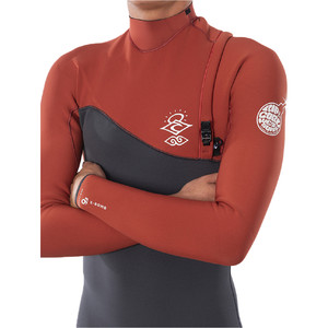 2020 Rip Curl Mens E-Bomb 2mm Long Sleeve Shorty Wetsuit Zip Free WSP8ME - Terracotta